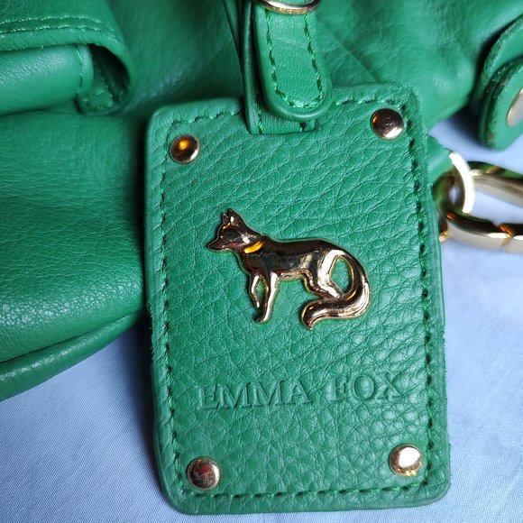 EMMA FOX fold over LG. Kelly Green Satchel Crossbody - Picture 3 of 12